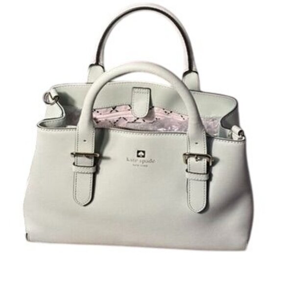 Kate Spade Womens Mint Green Leather Tote Bag With Adjustable Crossbody Strap & - Picture 1 of 9